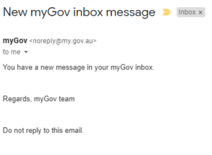 new mygov message